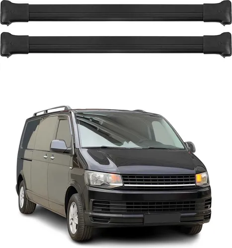 Dachträger Querträger Satz für VW T6 T6.1 Transporter 2015-2024 - Hochwertiger Aluminium-Dachträger mit europäischem Standard, aerodynamisches Design, ideal für vielseitige Nutzung wie Fahrradträger und Dachkoffer. Passt nur auf Fahrzeuge mit offener Dachreling.