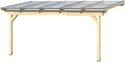 Skan Holz Terrassenüberdachung Ancona 541 x 350 cm Leimholz Weiß - Hochwertige Terrassenüberdachung aus Leimholz mit stabiler Konstruktion und UV-reflektierenden Polycarbonatplatten. Ideal für schattige und geschützte Terrassenbereiche.