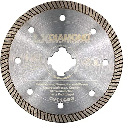 LXDIAMOND Diamant-Trennscheibe 125mm Premium Diamantscheibe für Feinsteinzeug Fliesen Natursteinfliesen passend für/kompatibel mit Bosch X-LOCK Winkelschleifer 125 mm