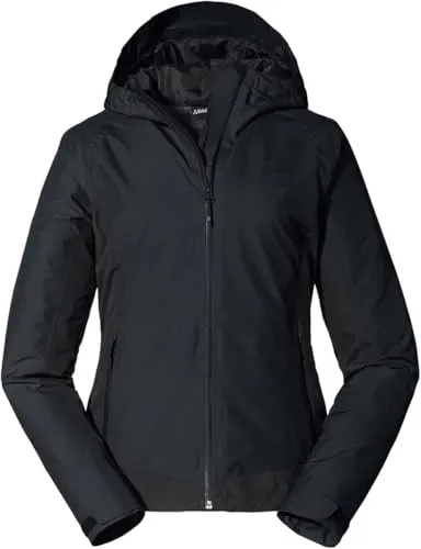 Schöffel Damen Jacket Wamberg L, winddichte Outdoor Jacke - Wanderjacke aus atmungsaktivem 2-Lagen Venturi Material, bietet zuverlässigen Wetterschutz mit 10.000 mm Wassersäule und verstellbarer Kapuze für optimalen Komfort.