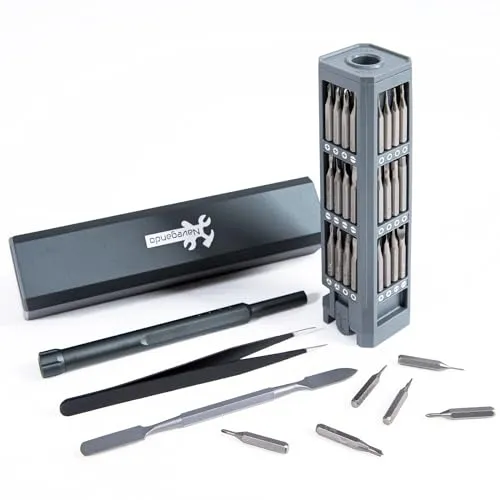 Navegando Mini Schraubenzieher Set Für Brillen, Uhren Und Elektronik - Präzisionswerkzeug Mit Magnetischen Bits Aus S2 Stahl | 41 Wechselbare Schraubendreher Inkl. Etui | 1 Jahr Garantie