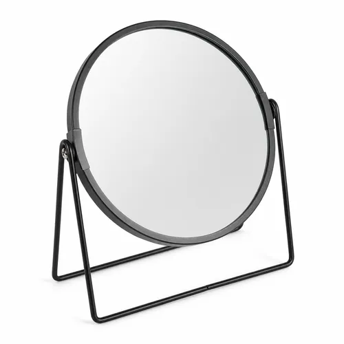 Kosmetikspiegel rund Schwarz 3x Vergrößerung Standspiegel Ø 17 cm