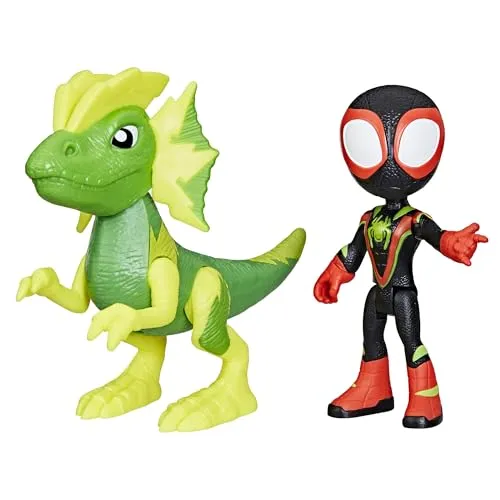 Marvel Spidey und Seine Super-Freunde Dino-Webs, Miles „Spin“ Morales & Marvels Electrosaurus Action-Figuren