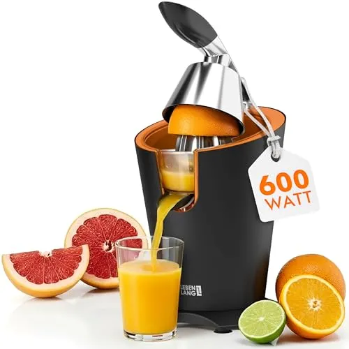 LEBENLANG Elektrische Orangenpresse 600W in schwarz von LEBENLANG