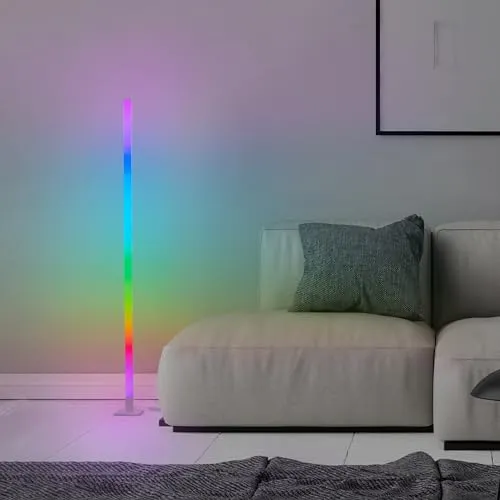 Lightbox RGB-LED Stehlampe 150 cm - dimmbar mit Musiksensor - Standleuchte & Deckenfluter mit beeindruckenden RGB-Lichteffekten, die auf Musik reagieren. Ideal für Wohnräume, Partys und Entspannung. Bequeme Steuerung per Fernbedienung.