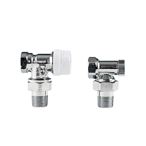 VILSTEIN Heizkörperanschluss, Eckventil für Badheizkörper, Wandmontage, Chrom