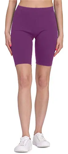 Bellivalini Kurze Leggings Damen aus Viskose Bequeme und atmungsaktiv Leggings Kurz für Sommer BLV50-149 (Purpurrot, 4XL)