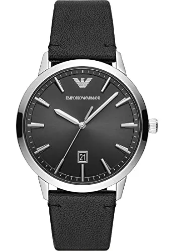 Emporio Armani Herren Quarzuhr - Trendige Herrenuhr mit analogem Quarz-Antrieb, wasserdicht bis 3 bar und elegantem Edelstahl-Gehäuse. Perfekt für jeden Anlass.
