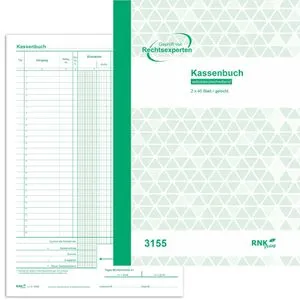 RNK Kassenbuch 3155, Kassenabrechnung, A4, selbstdurchschreibend, 2 x 40 Blatt