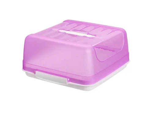 Engelland Kuchentransportbox Kleine Kuchenbox mit transparentem Deckel, Kunststoff, (Vorteils-Set, 1-tlg., sicheres Transportieren), mit Tragegriff und Klickverschluss, BPA-frei, rechteckig, Kunststoff