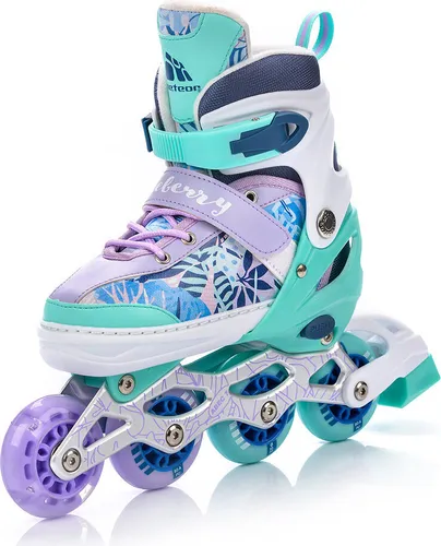 meteor Inlineskates 4in1 Kinder Inliner Rollschuhe Roller Blades Quad Skates Kinder Inlineskates Blueberry L 38-41