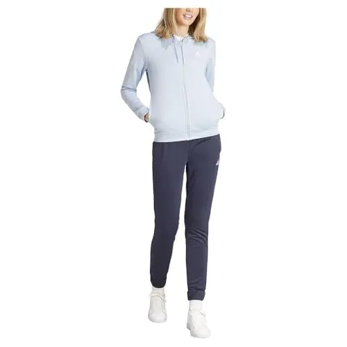adidas Performance Damen Trainingsanzug W Linear TS blau S - Trainingsbekleidung aus 100% Polyester, pflegeleicht und ideal für sportliche Aktivitäten mit Regular Fit für optimalen Tragekomfort.