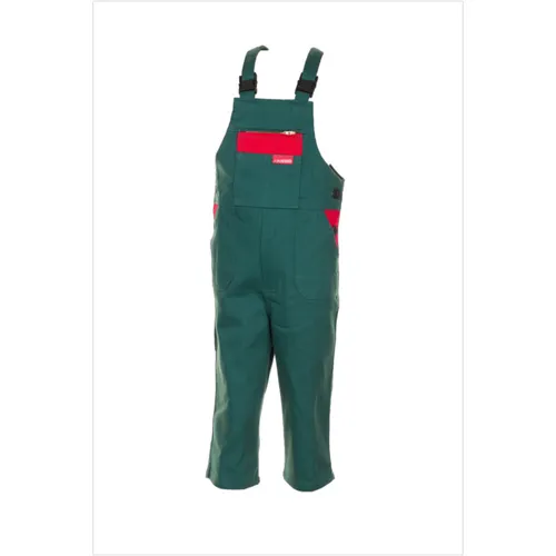 Planam Kinder-Latzhose mittelgrün/rot Gr. 158/164 von Planam