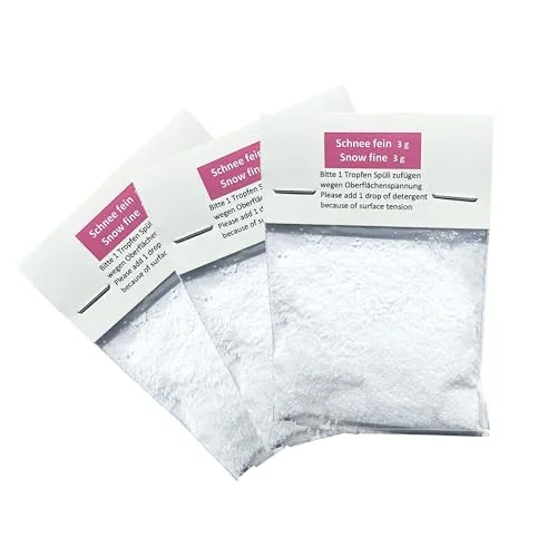 g feiner Schnee für Schneekugel zum Basteln | für Schneekugel Bastelset | Schneekugel selbst gestalten | individuelle Schüttelkugel | 40010 3 x 3