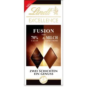 Lindt Tafelschokolade Excellence Fusion 70% Kakao und Milch, 100 g