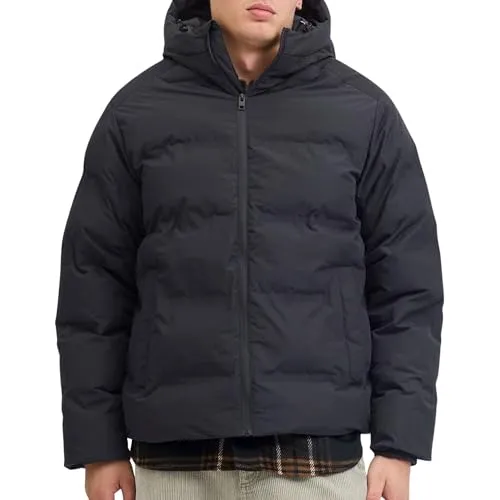 JACK & JONES Male Steppjacke - Funktionsjacke im Regular Fit mit Kapuze, ideal für kühle Tage und aus 100% Polyester gefertigt für optimale Wärme und Komfort.