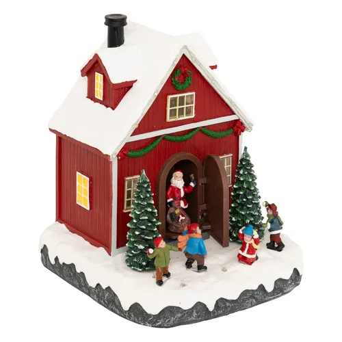 Lichterdorf Weihnachtsmann & Kinder mit 16 LEDs