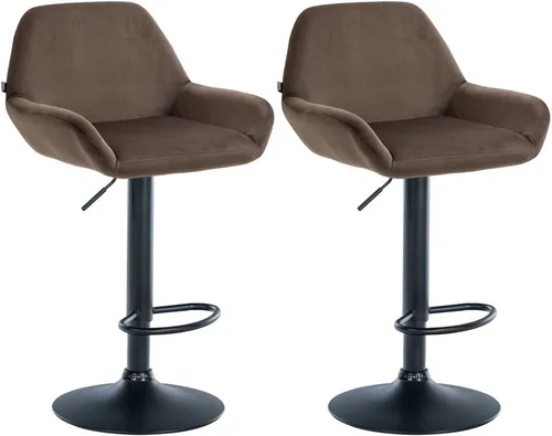 furnicato Barhocker Braga 2-teilig Set in Braun 89-109 cm