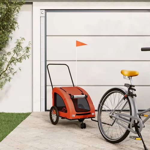 Maison Exclusive Fahrradanhänger für Hunde – Orange, Oxford-Gewebe