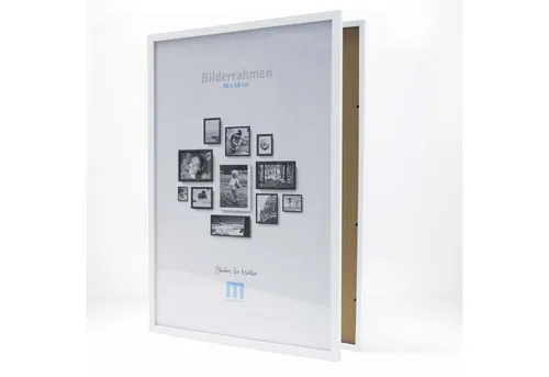 M MERCEO Bilderrahmen, 2er Set 40x60cm Bilderrahmen in weiß (MDF, Acrylglas, Wandhalterung)