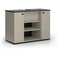 Vicco Waschbeckenunterschrank Joli, Greige/Schwarz, 80 x 59 cm - Waschbeckenunterschrank mit 2 Türen, stilvolles Design und praktischer Stauraum für ein aufgeräumtes Badezimmer.