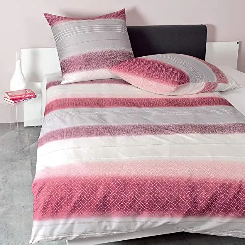 Janine Design Mako-Satin Bettwäsche Moments 98038 Rubin kaschmirrosa 1 Bettbezug 200 x 200 cm + 2 Kissenbezüge 80 x 80 cm