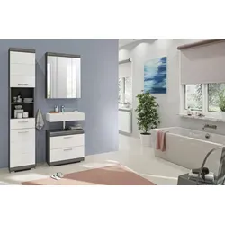 xonox.home Badkombination Scout 3-teilig X06B2B22 - Drohnen Badkombination im modernen Design, bietet funktionale Lösungen mit Waschbeckenunterschrank, Spiegelschrank und Hochschrank für ein stilvolles Badezimmer.