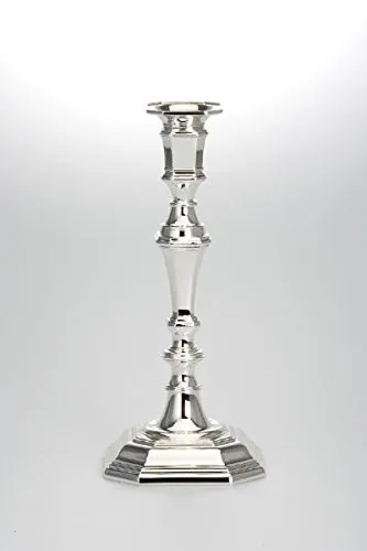 Leuchter glatt groß achteckig H 25,0cm versilbert von SILBERKANNE