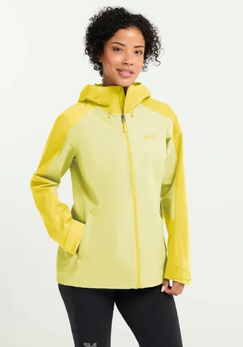 Jack Wolfskin Wildbound 2L Damenjacke - Wasserdicht & Atmungsaktiv - Die Jack Wolfskin Wildbound 2L Damenjacke ist ideal für Wanderungen. Sie bietet zuverlässigen Schutz bei jedem Wetter, ist winddicht und atmungsaktiv. Mit verstellbarer Kapuze und zwei Hüfttaschen steht Komfort im Vordergrund.