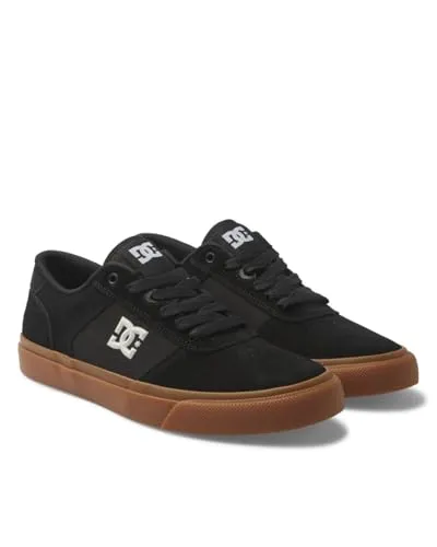 DC Shoes Teknic - Herren Lederschuhe - Schwarz - Herren-Skateboardschuhe mit hochwertigem Leder, ideal für Skateboarding und Freizeitaktivitäten.