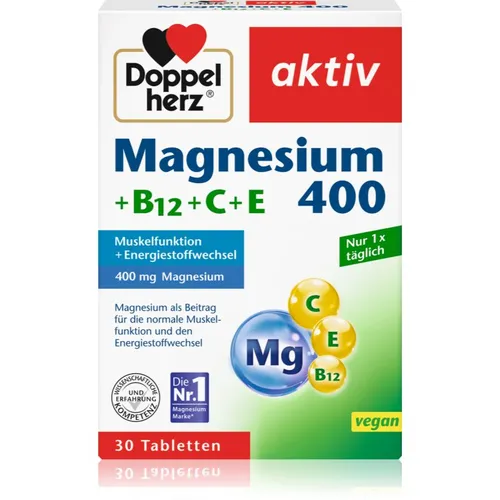 Doppelherz Magnesium 400 + B12 + C + E Tabletten trägt zur normalen Funktion des Nervensystems bei 30 TABL