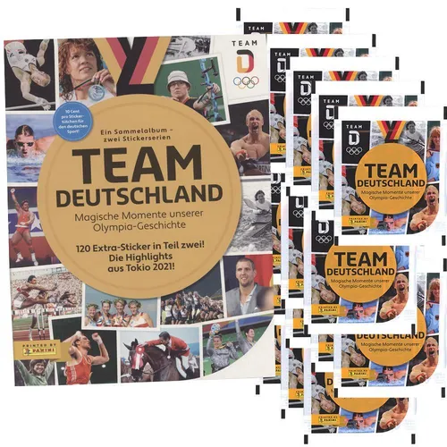 Team Deutschland Olympia Sammelsticker Set - 1 Album + 20 Tüten - Offizielles Panini Sammelsticker Set zur Olympiade 2022, ideal zum Sammeln und Tauschen, perfekt für Sportfans und Sammler.