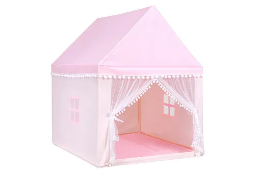 COSTWAY Spielzelt Kinder, mit Oxford-Stoff Polster, Fenster 120x105x140cm