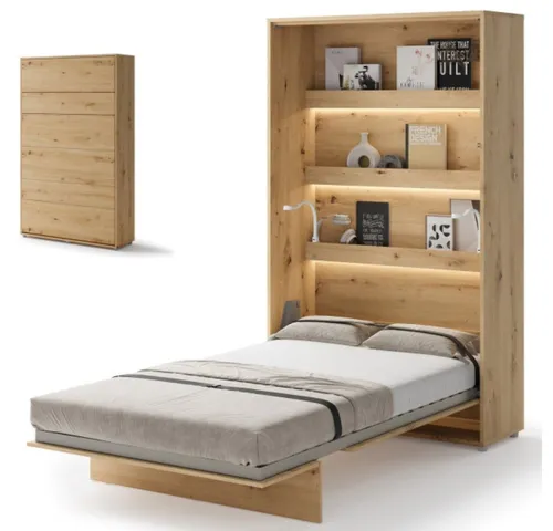 yourhouse24 Schrankbett Bed Concept Vertikal Eiche Artisan 90-180cm