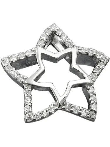 Gallay Kettenanhänger 17mm Stern mit Zirkonias - Eleganter 17mm Stern-Anhänger aus rhodiniertem Silber 925, funkelnde Zirkonias und individuelle Gravurmöglichkeiten machen ihn zum perfekten Schmuckstück für jeden Anlass.