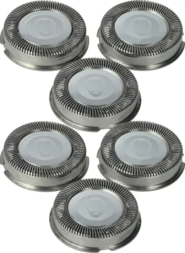 vhbw 6x Ersatz-Scherköpfe kompatibel mit Philips HQ4607, HQ4608, HQ460, HQ4601, HQ4609, HQ4610, HQ4625, HQ4800, HQ4630, HQ468 Elektrorasierer, Silber
