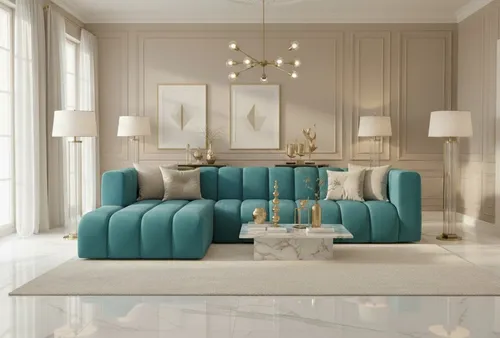 Kaiser Möbel Ecksofa GRAND 318 cm in blau von Kaiser Möbel