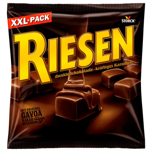 RIESEN – 1 x 377g – Bonbons mit Schokokaramell in kräftiger, dunkler Schokolade
