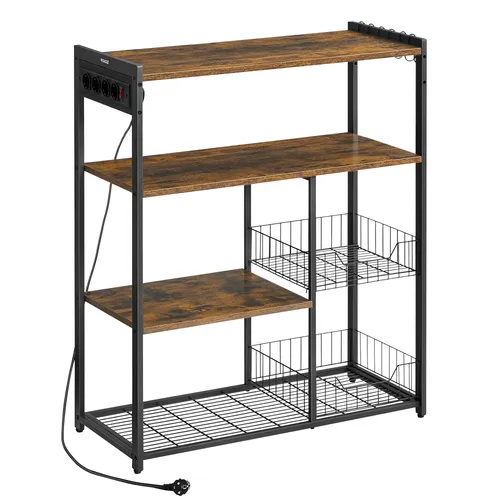 VASAGLE Küchenregal mit Steckdosen und Haken von VASAGLE