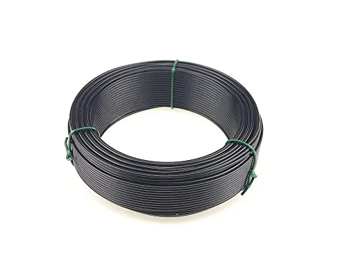 Garmix Spanndraht Bindedraht Befestigung für Gartenzaun Maschendraht Volieren (Schwarz 50m, 1,5mm)