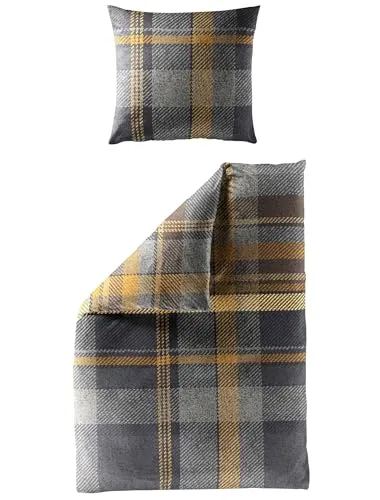 JACK by Bierbaum Biber Bettwäsche 2 TLG. 135x200cm in grau von JACK