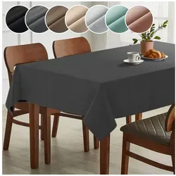 ANRO Tischdecke Hochwertig Tischwäsche mit Beschichtung (Einzelstück 1-tlg), Premium TEFLON und 2-Fache Acryl Beschichtung grau eckig | 140 cm x 100 cm