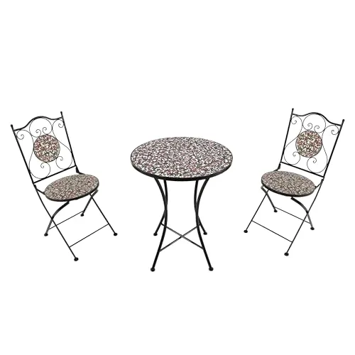 AXI Amélie Bistroset 3-teilig mit Mosaik Blumen Rosa in pink von Axi