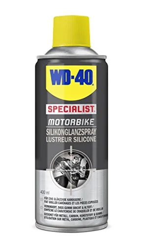 WD-40 Specialist Motorbike Silikonglanzspray 400ml - Motoren & Motorteile – Strahlender Glanz für Ihr Motorrad mit einfacher Anwendung, schützt Gummi vor Rissbildung und Alterung.