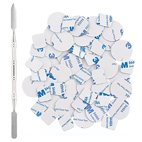 Allwon 56Pcs Metall Aufkleber für magnetische Palette leere Lidschatten Make-up-Palette + Depot Spatel (28Pcs Runde + 28Pcs Platz)