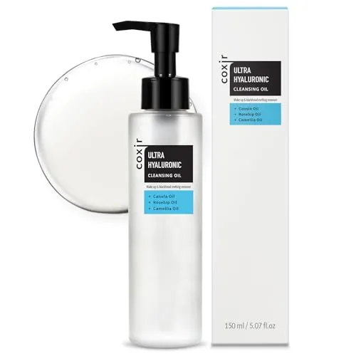 COXIR Ultra-Hyaluron Reinigungsöl (150 ml / 5,07 fl.oz.)| Keine Paraben | Reinigungsöl für Tiefenreinigung und tiefe Hydratation