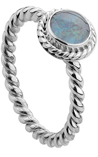 Nenalina Ring Silber 925 mit Opal-Triplette - Eleganter Damenring aus 925 Sterlingsilber mit mehrfarbigem Opal-Triplette, perfekt als zeitloses Accessoire für jeden Anlass und ideales Geschenk für Frauen, die Mode und Klassik lieben.