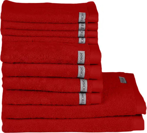 ROSS Handtuch Set Sinfonie, 10-teiliges Frottier Set in Rot in rot von ROSS