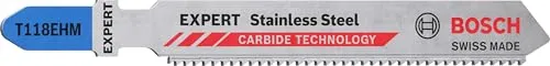 Bosch Accessories 3x Expert ‘Stainless Steel’ T 118 EHM Stichsägeblatt (für Edelstahlbleche, Länge 83 mm, Zubehör Stichsäge)