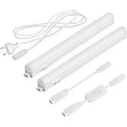 ledscom.de LED Unterbau-Leuchten Rigel, je 31,3cm, mit Schalter, je 445lm, weiß, 2er Set